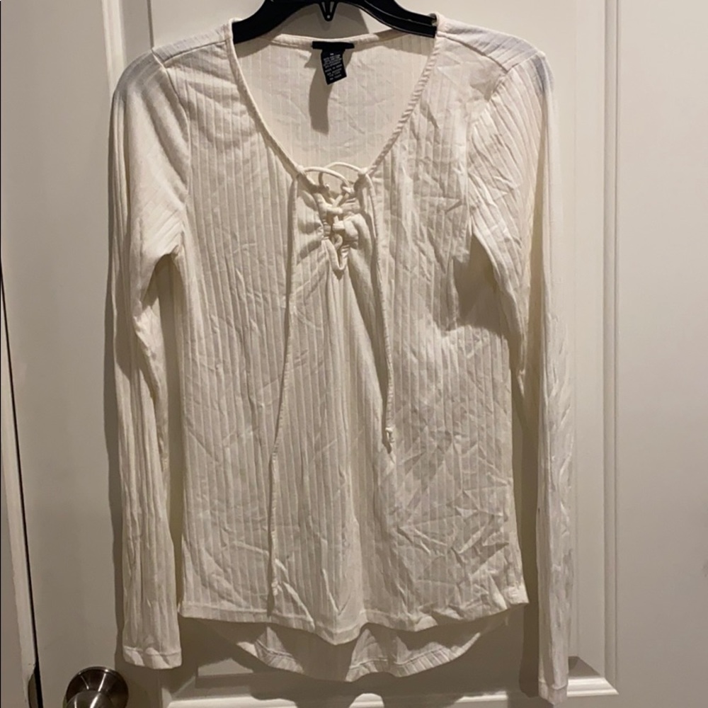 white long sleeve top